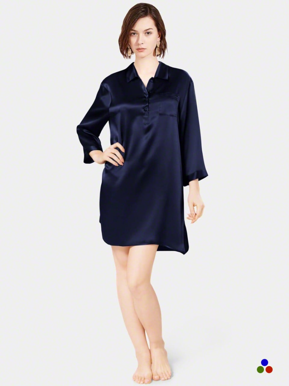 Silk Nightdress with Sleeves