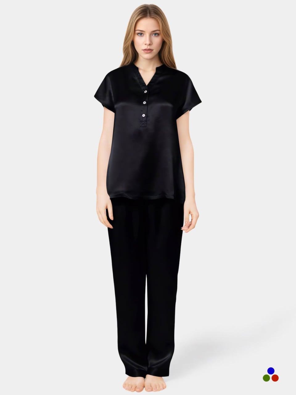 silk pajama set_black