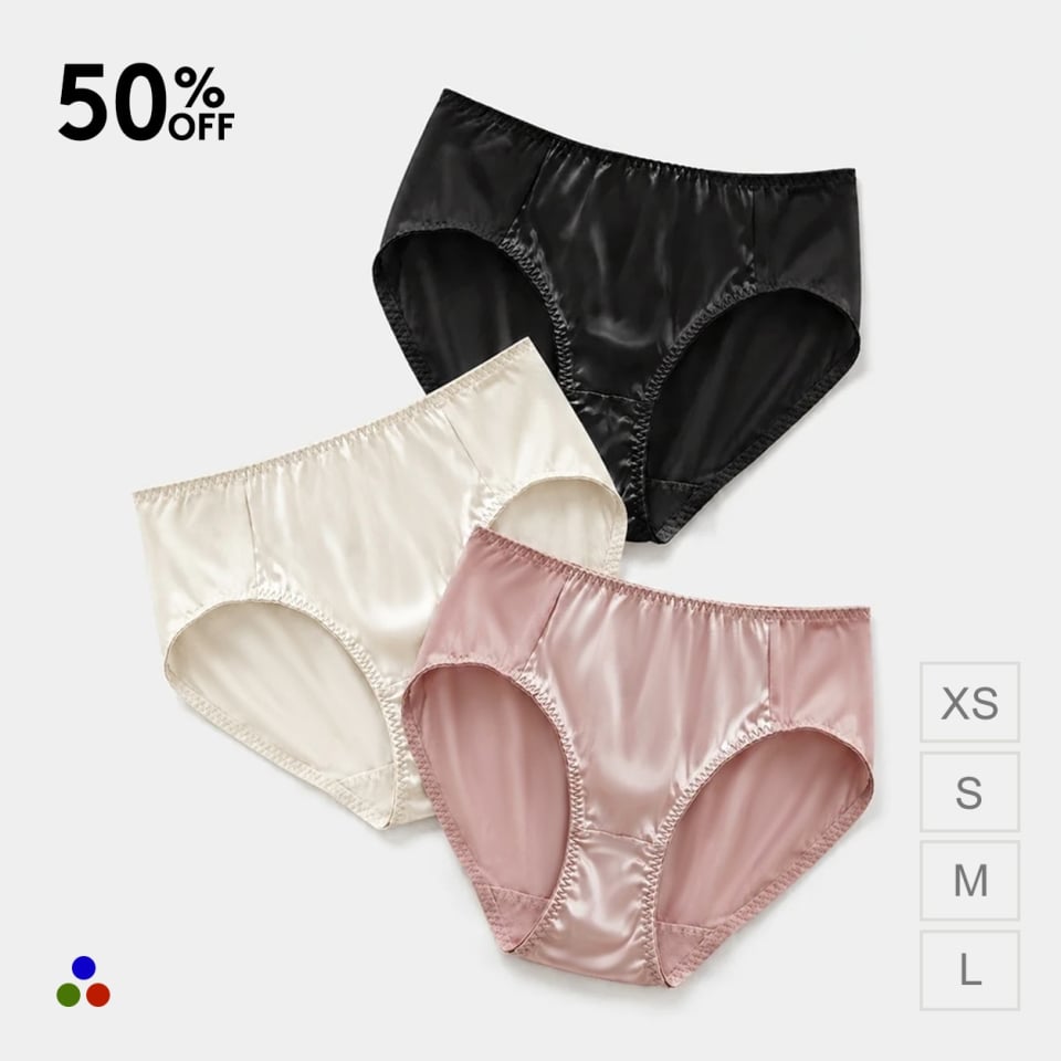 silk briefs_black, ivory, blush color
