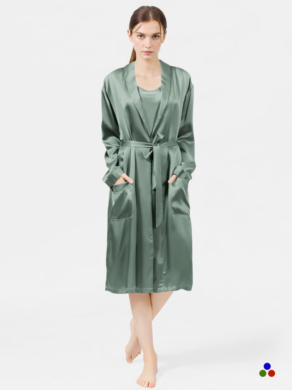 silk robe for women_navy