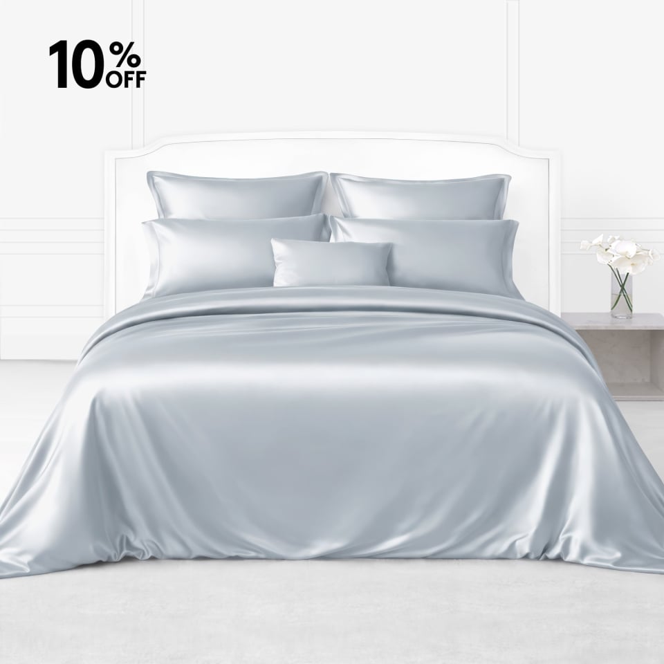 silk bed linen set_alice blue