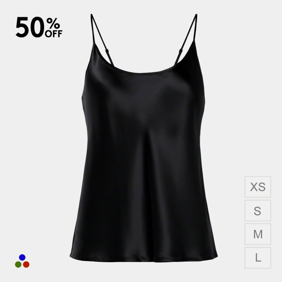 silk camisole top_black