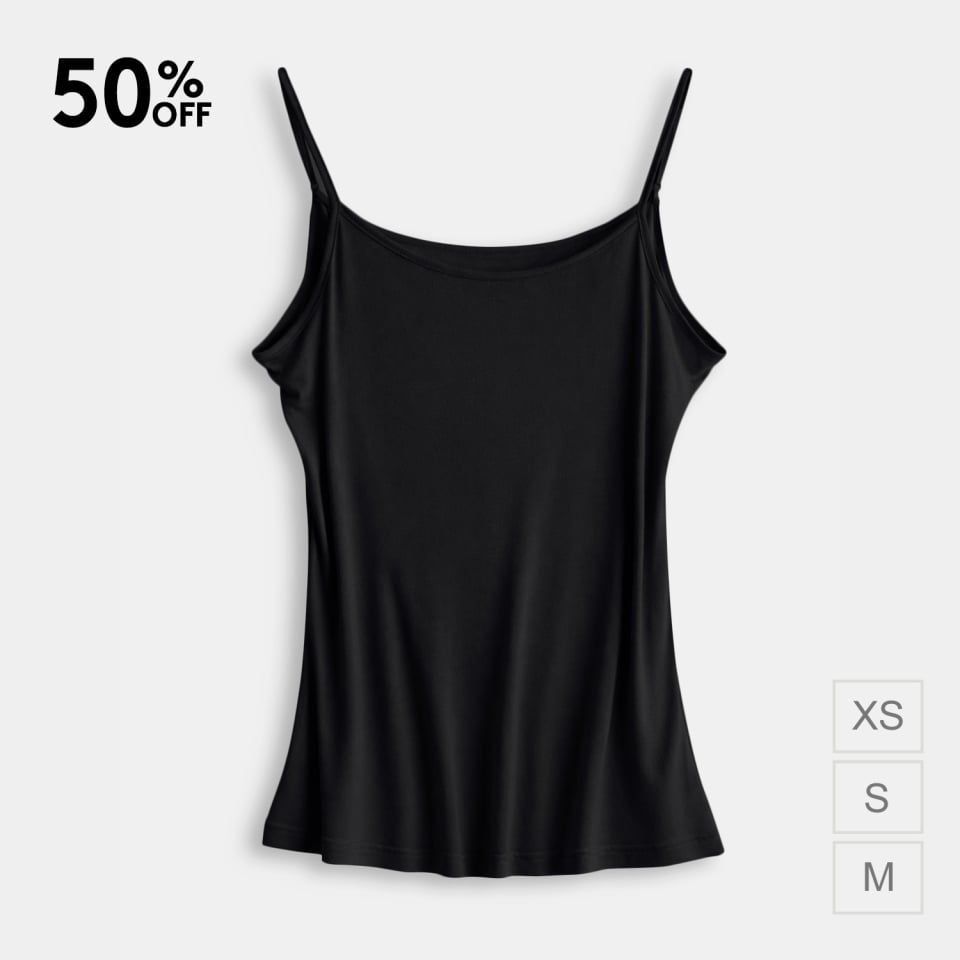silk jersey camisole top_black