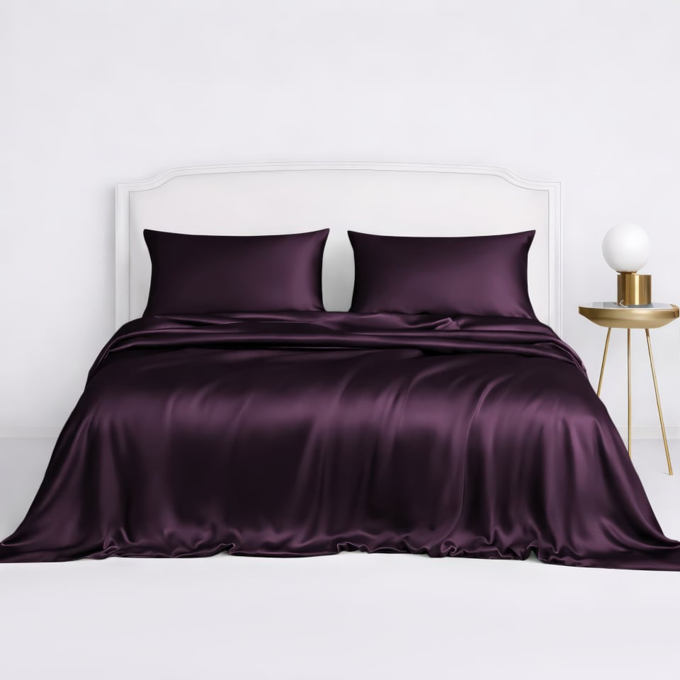 silk duvet cover sets_grape