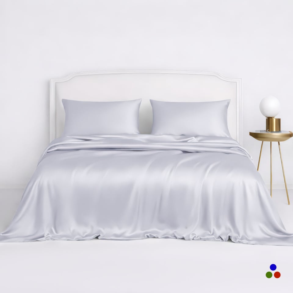 silk duvet cover set_silver