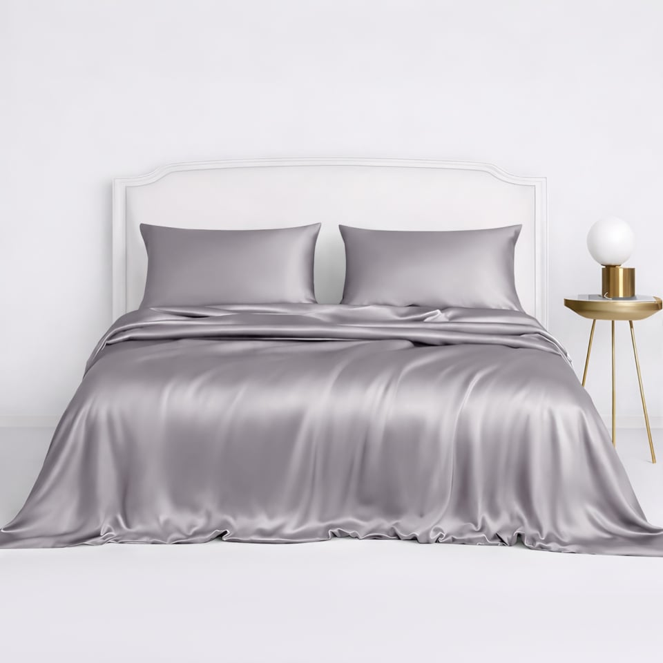 silk duvet cover sets_silver