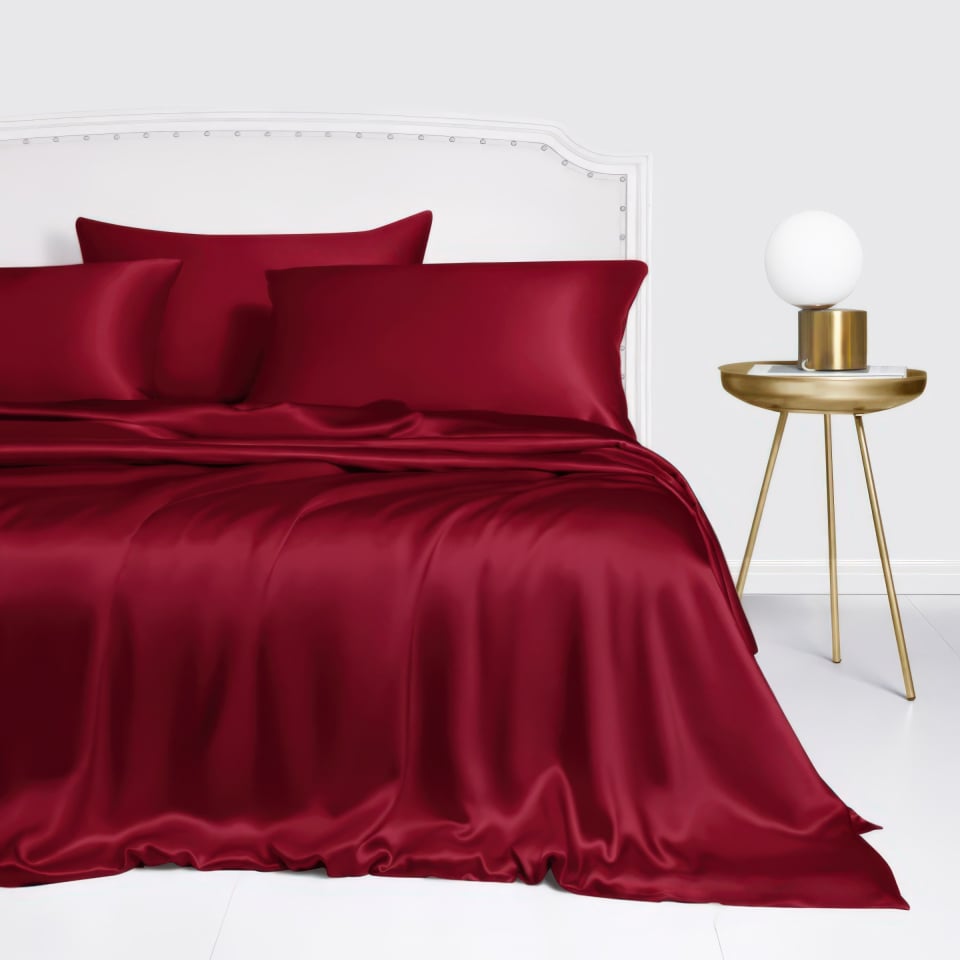claret silk duvet cover