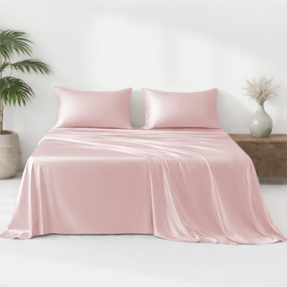 suede rose silk flat sheet