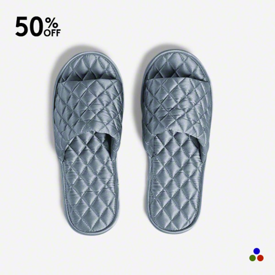 silk slide slippers_misty blue