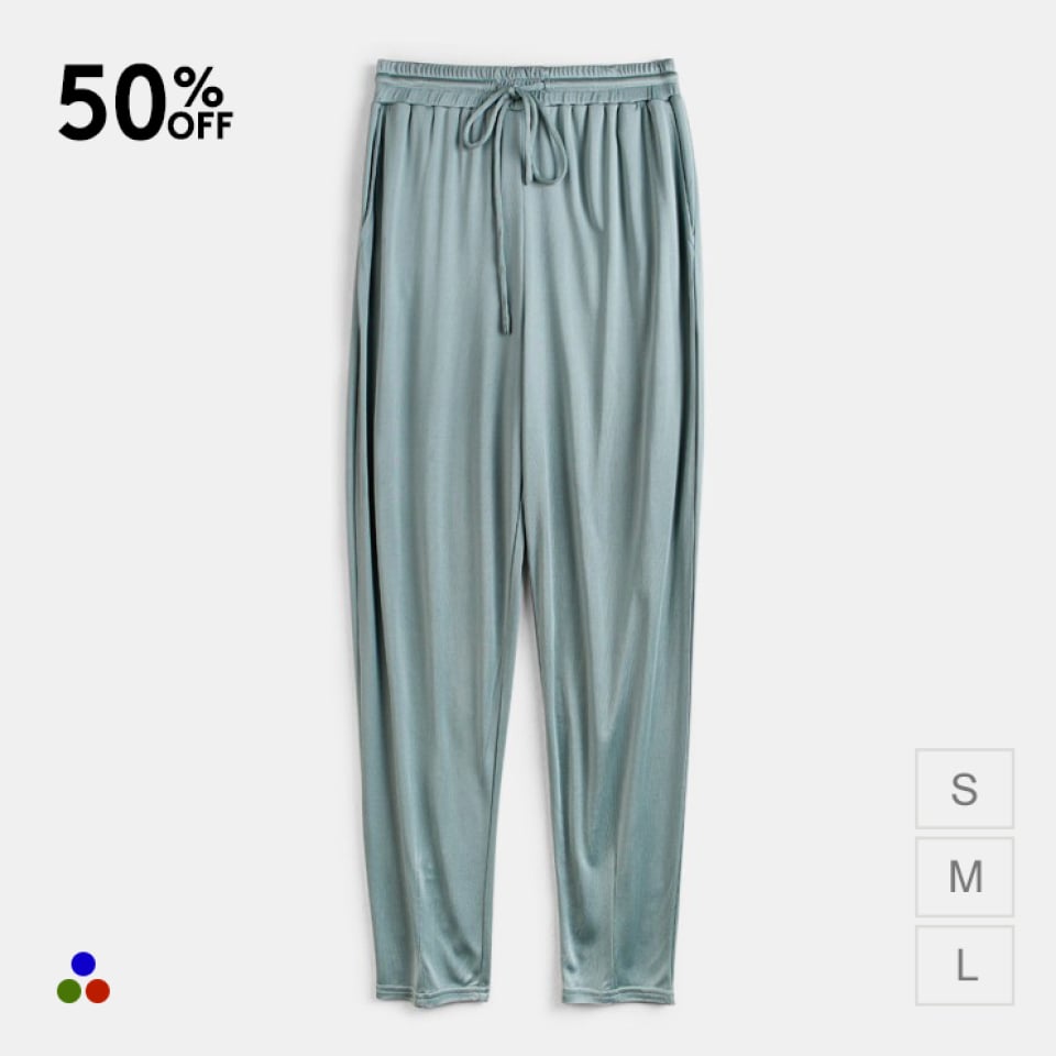 silk pants_cyan