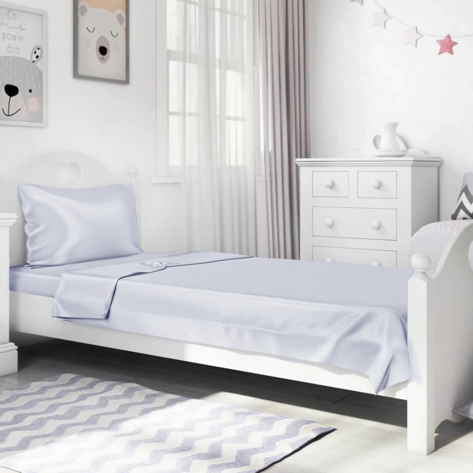 silk kids bedding set_light lavender