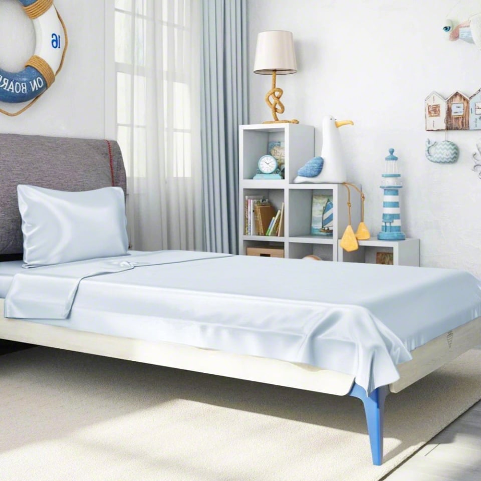 silk kids bedding set_alice blue