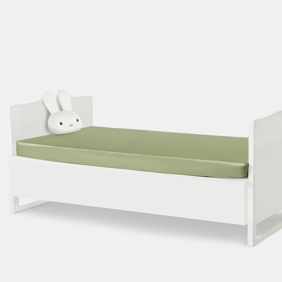 silk kids fitted sheet_sage green