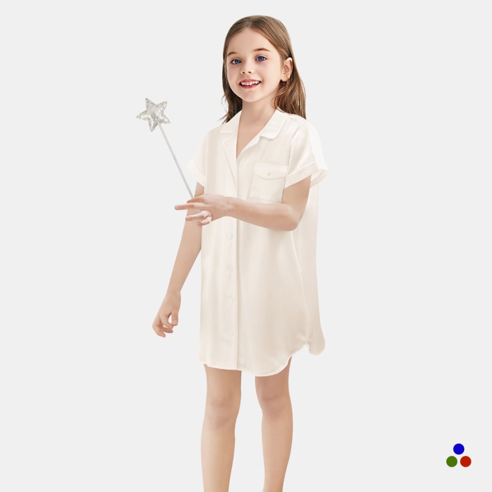 silk nightshirt for kids_ivory