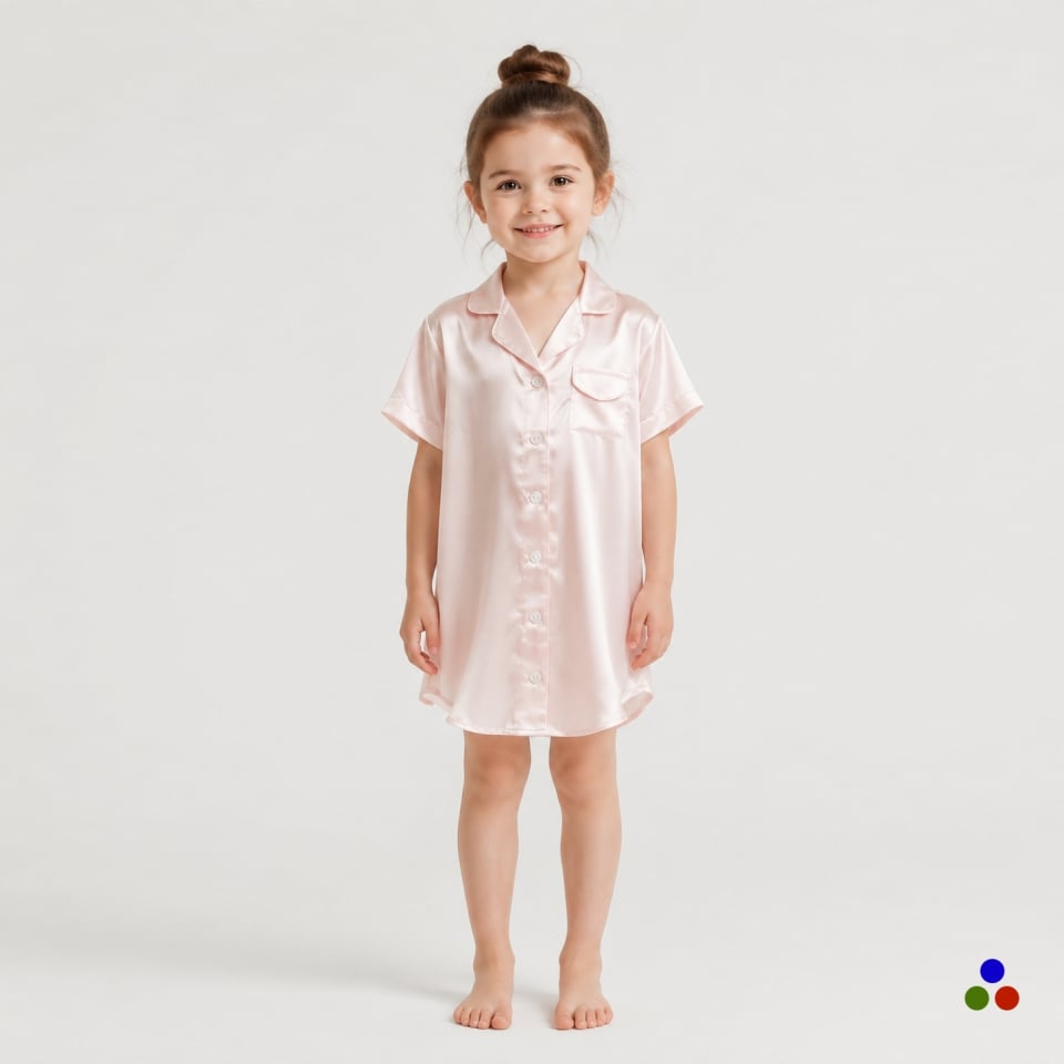 silk nightshirt for kids_light pink
