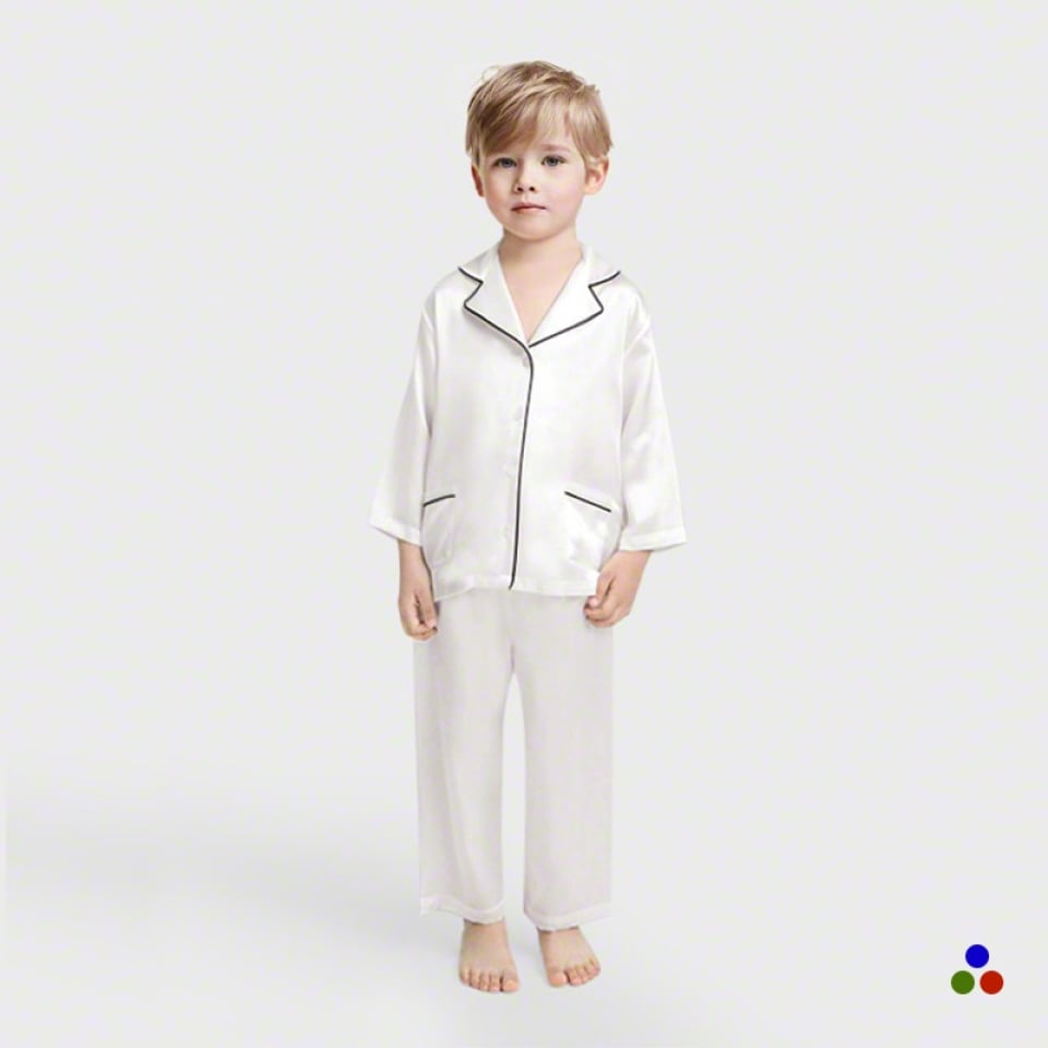 silk kids pajama_white/black
