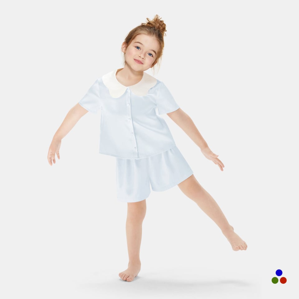 toddler silk pajamas_alice blue/ivory