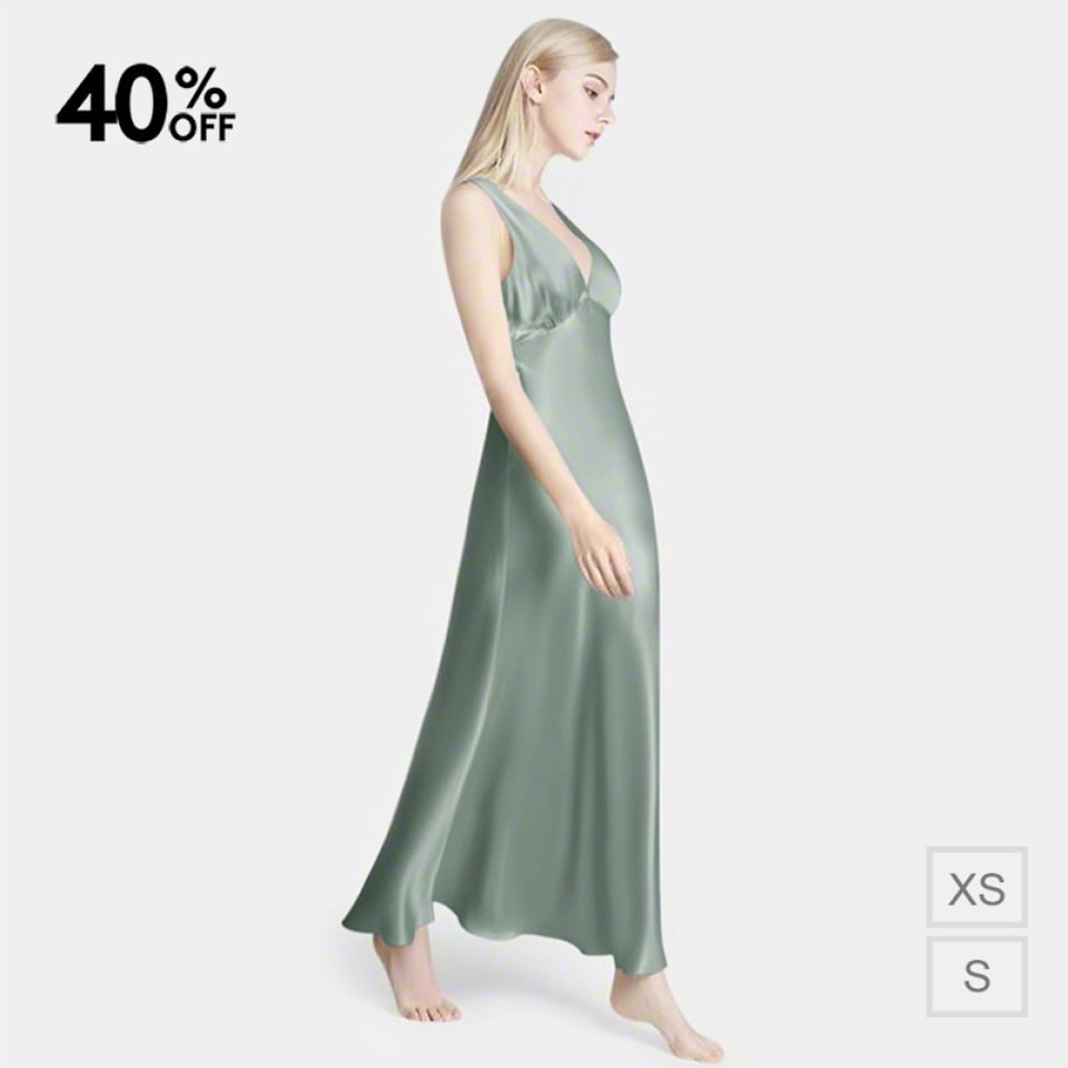 camisón de seda_eucalyptus green