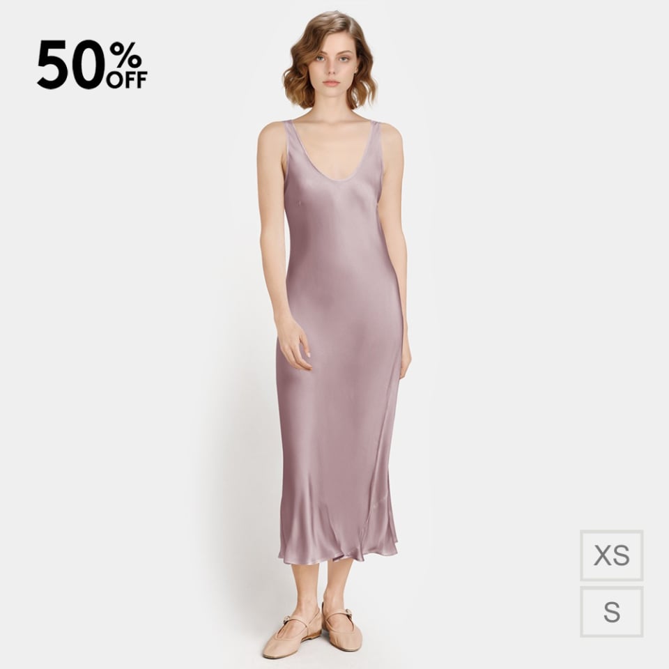 silk dress_dusty lilac