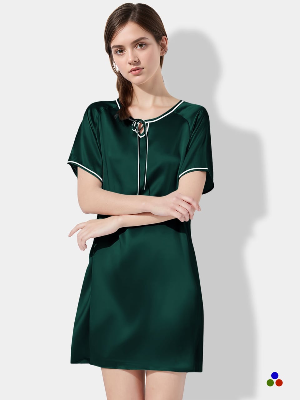 silk nightgown_dark green