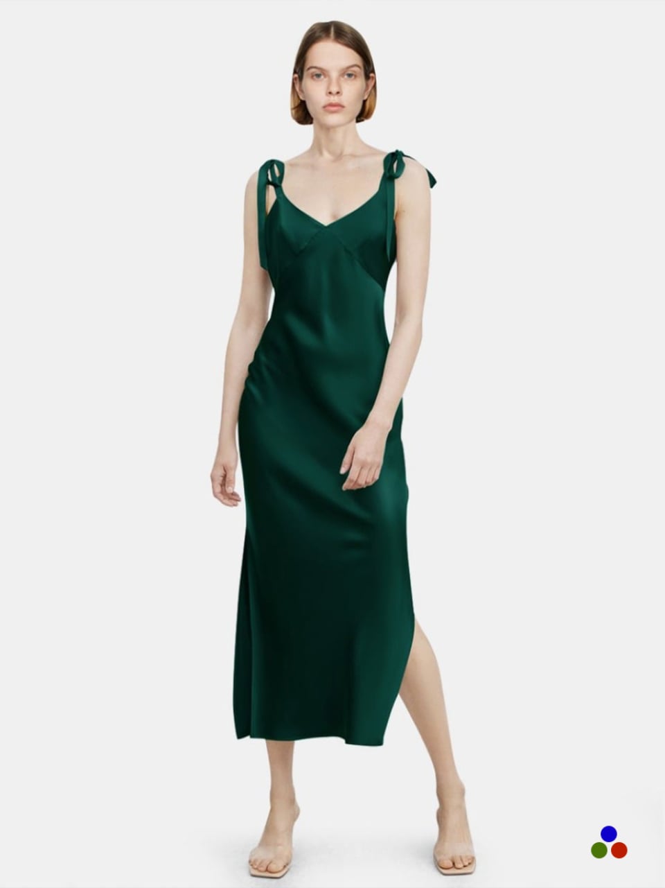 lustrous silk nightdress_dark green