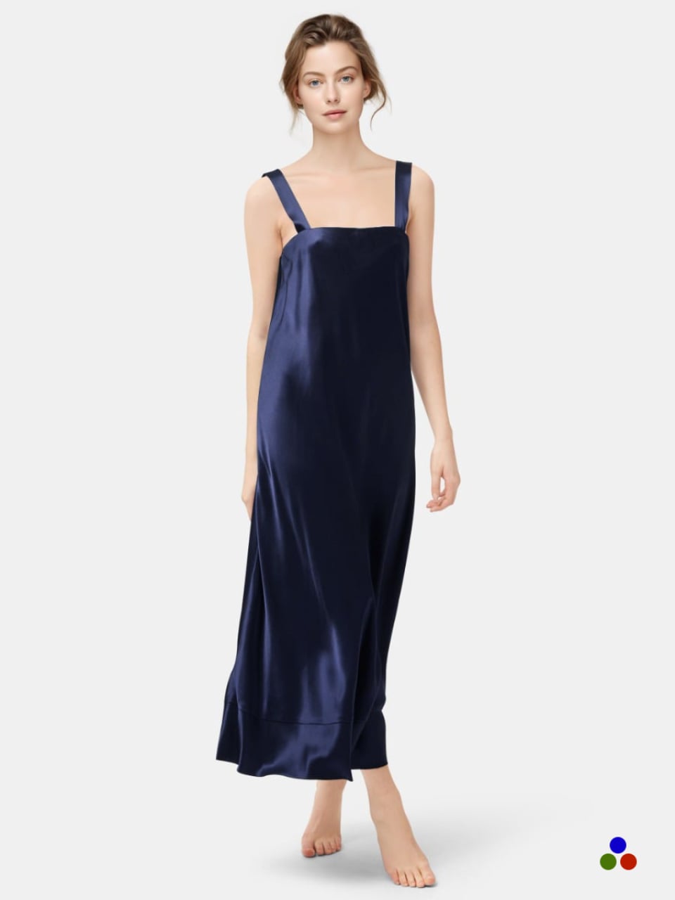pure silk dress_navy