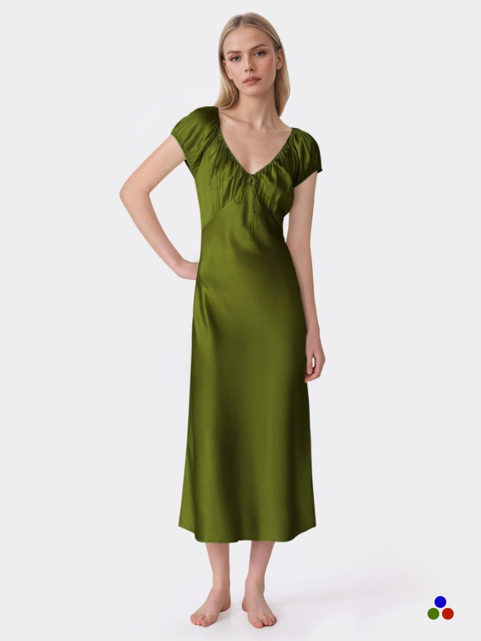 silk nightdresses_dark olive green
