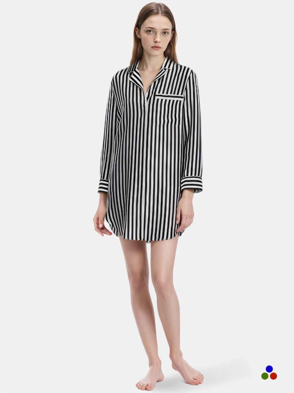 silk sleepshirt_black stripe