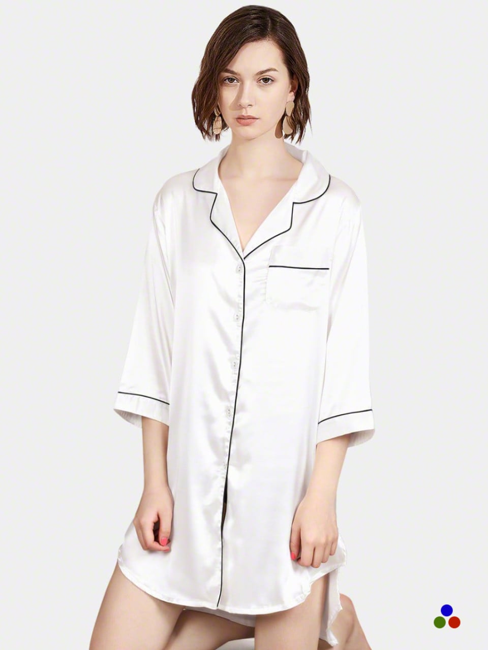 silk sleepshirt_white/black
