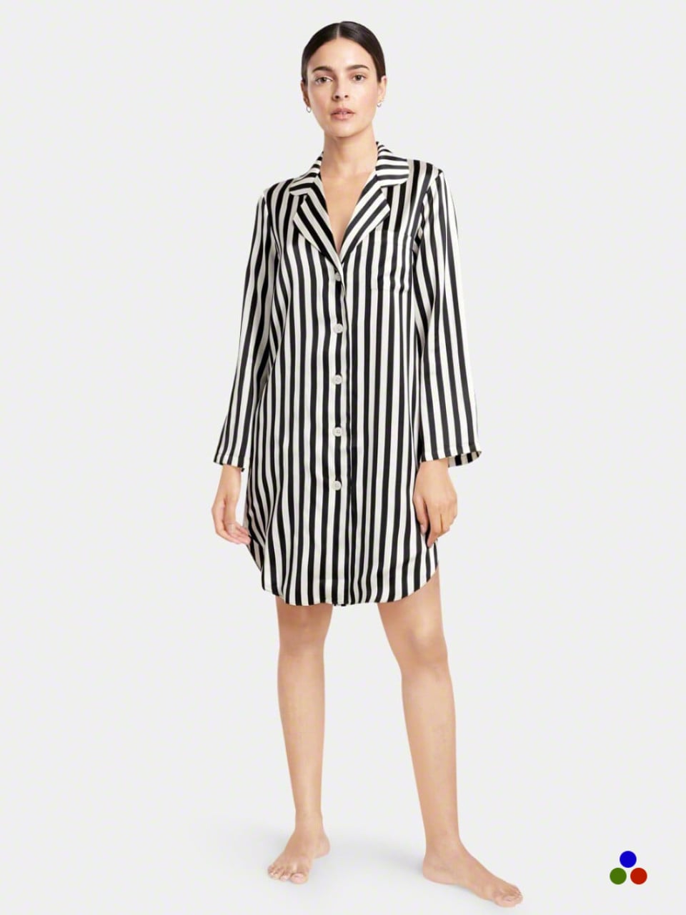 silk nightshirt_black stripe
