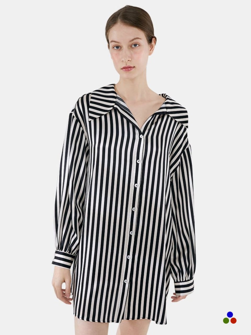 silk nightshirt_black stripe