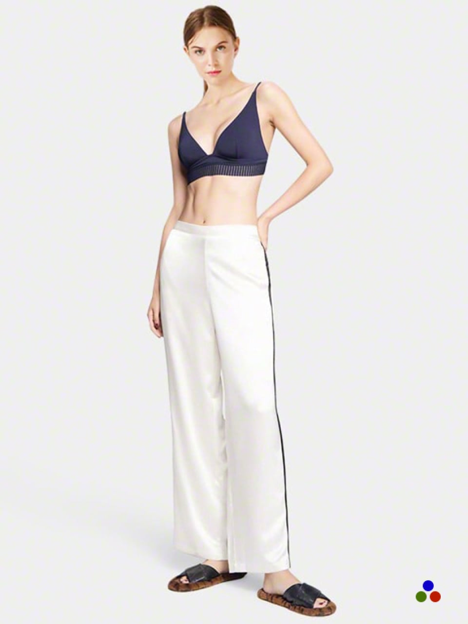 pure silk trousers_white/black