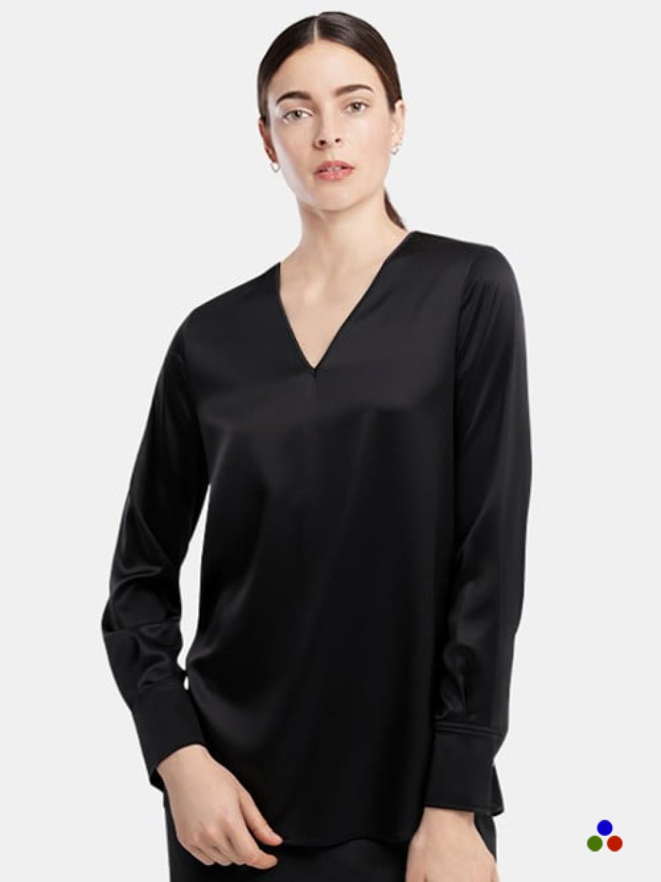 silk pajama top_black