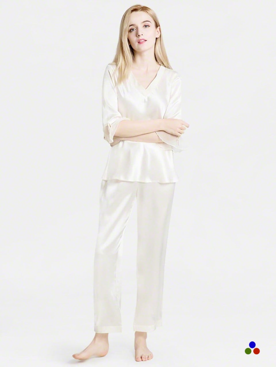 silk pajama set_ivory