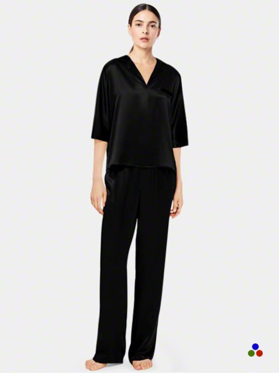 silk pajama set_black
