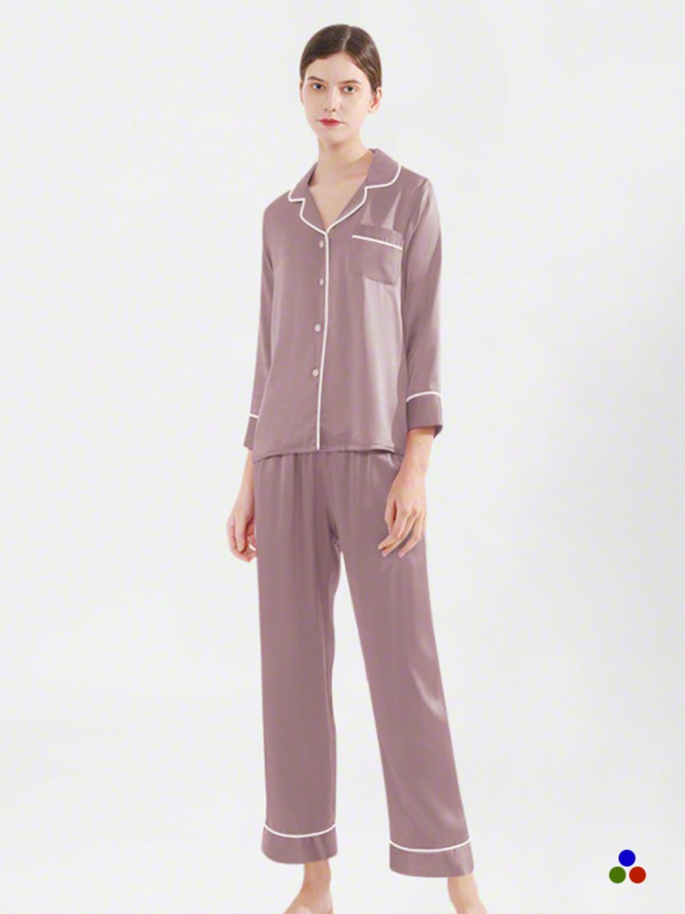 silk pajama set_thistle/ivory