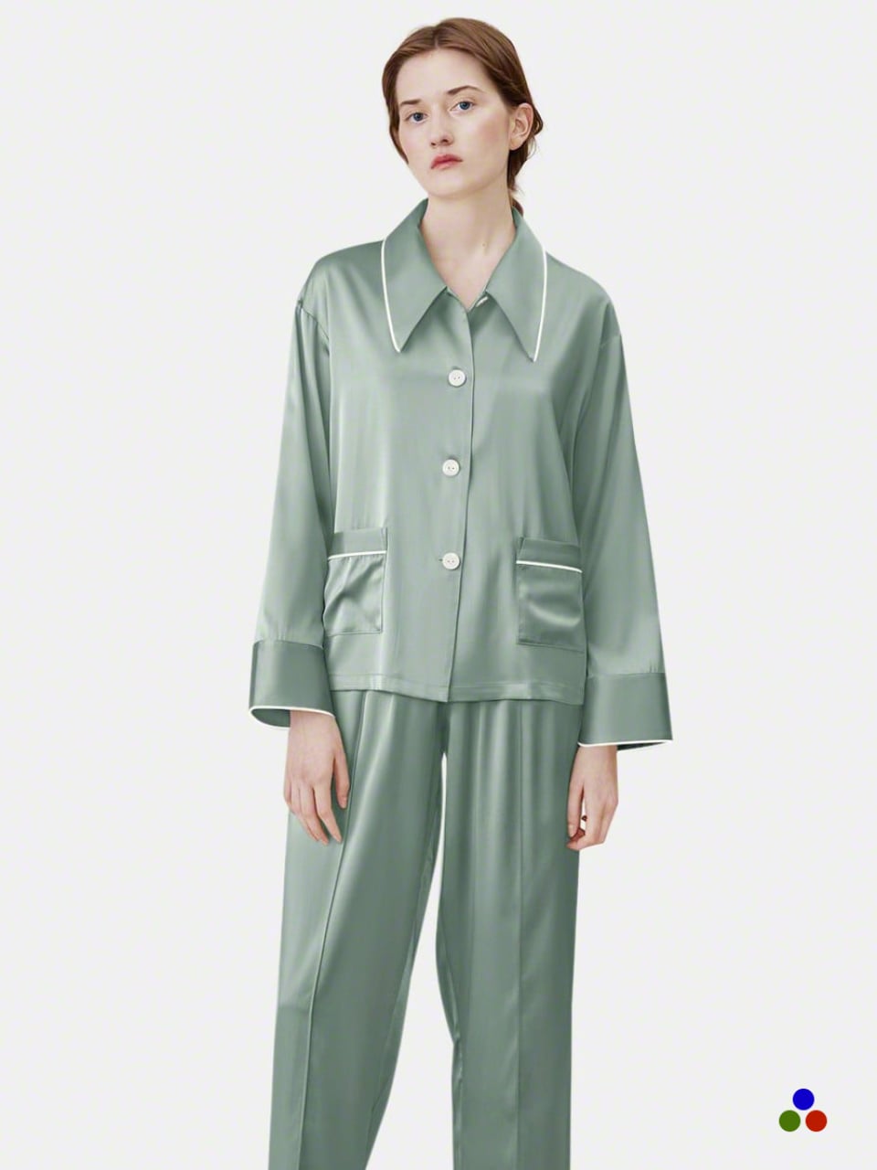 silk pajama set_cambridge blue/ivory
