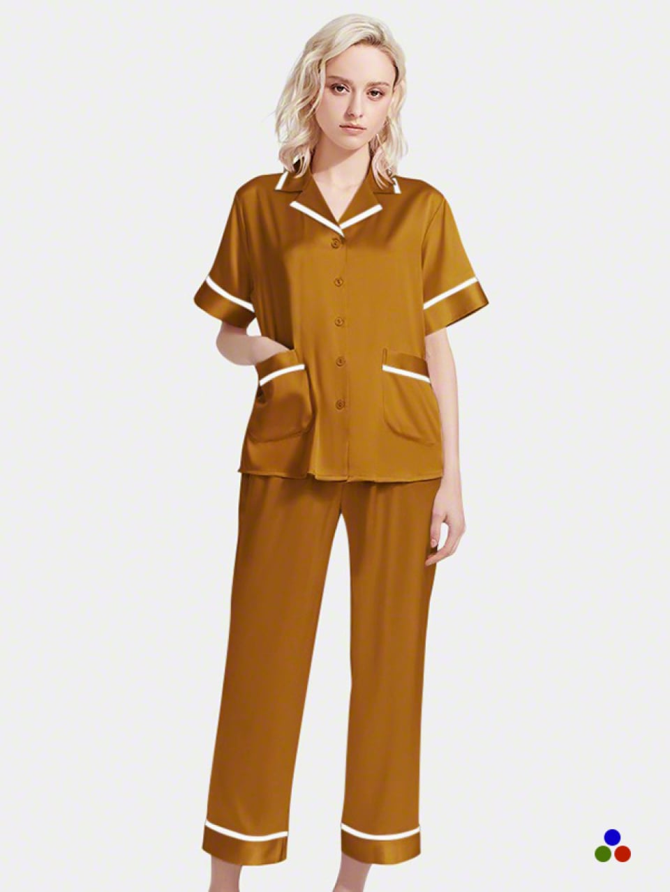 silk pajams_amber/ivory