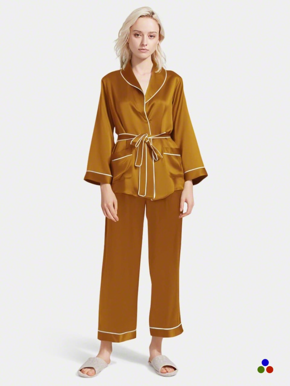 silk pajamas_amber/ivory