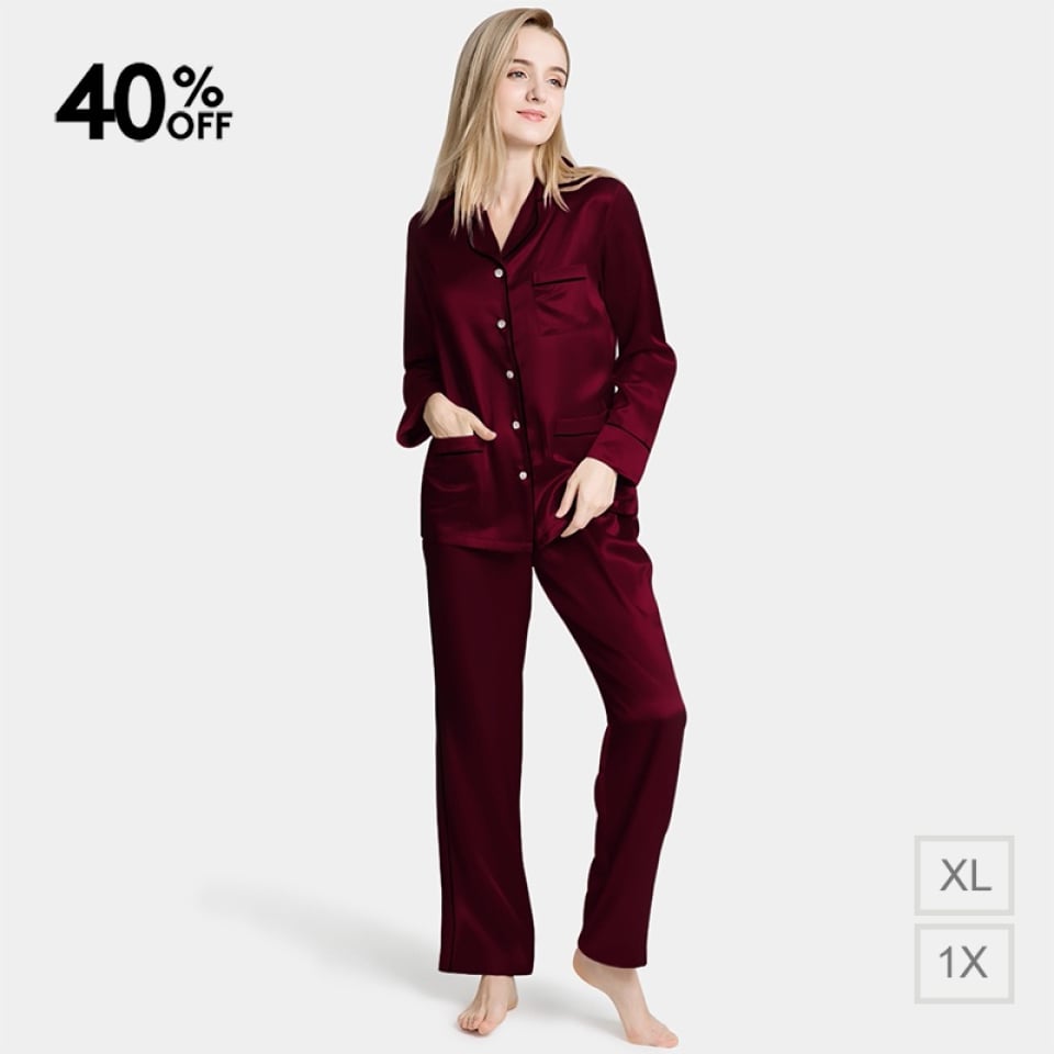 seidenpyjamas_burgundy/black