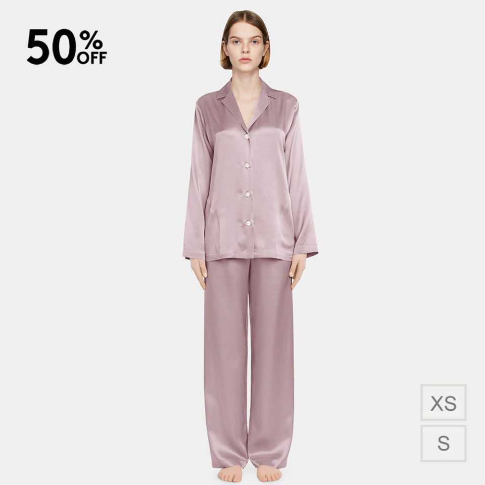 silk pajamas set for women-dusty lilac