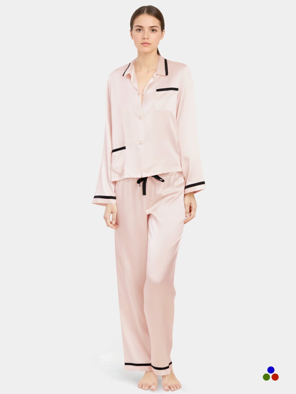 pijama de seda_light pink/black