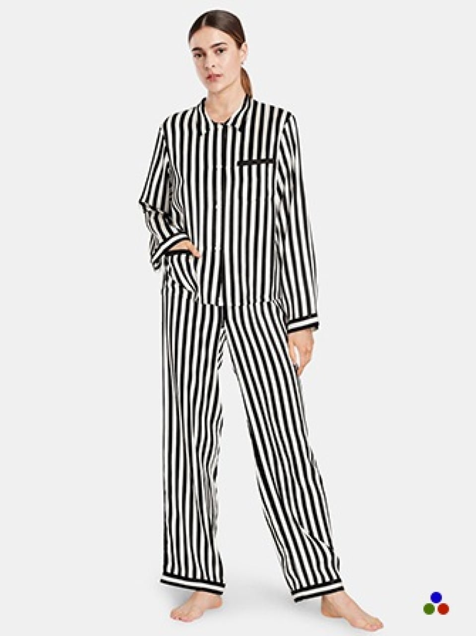 silk pajamas_black stripe