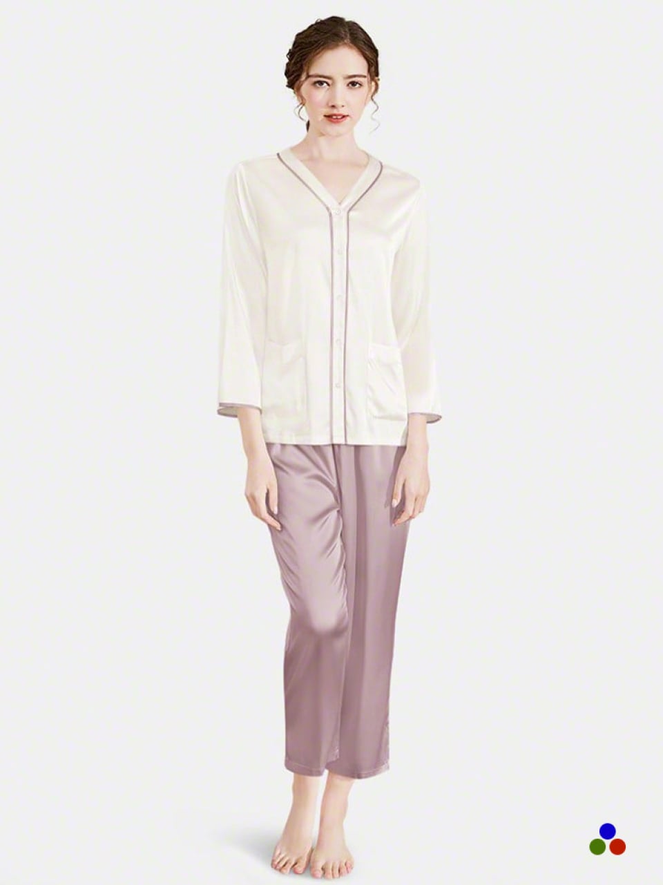 silk pajamas_thistle/ivory