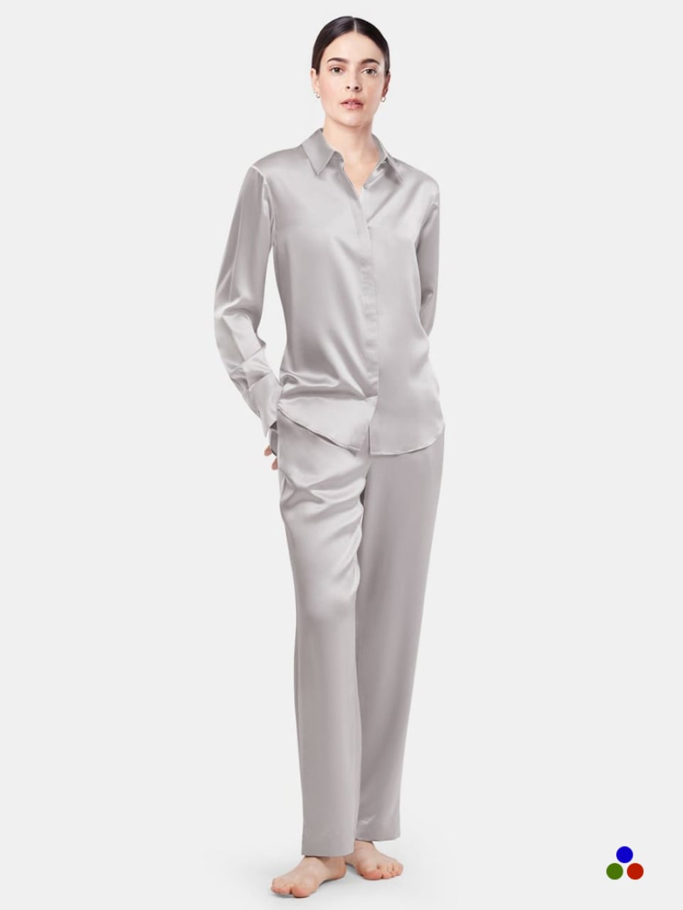 classic silk pj set_silver