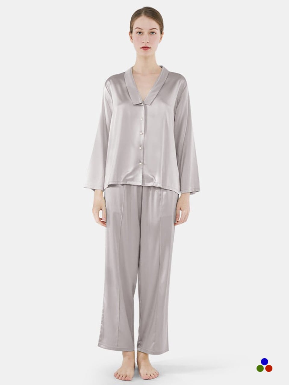 luxurious silk pajama sets_silver