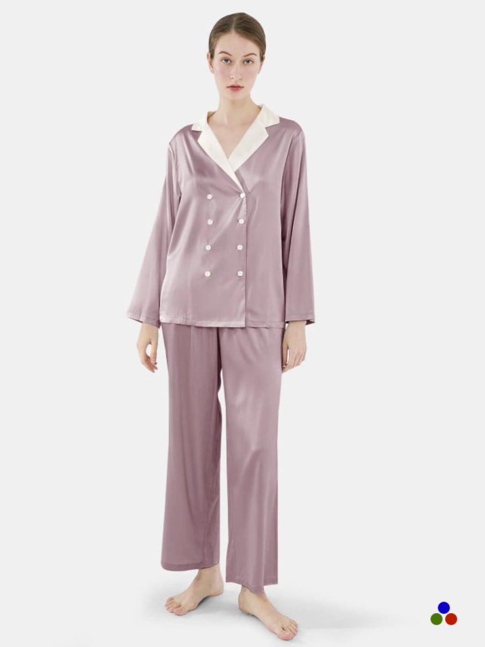 luxury silk pajamas_thistle/ivory