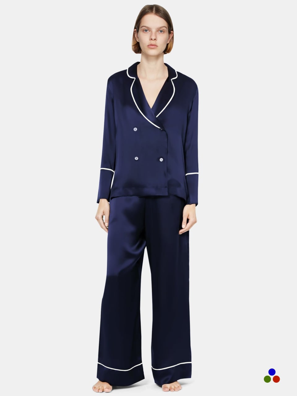 luxurious silk pajamas women_navy