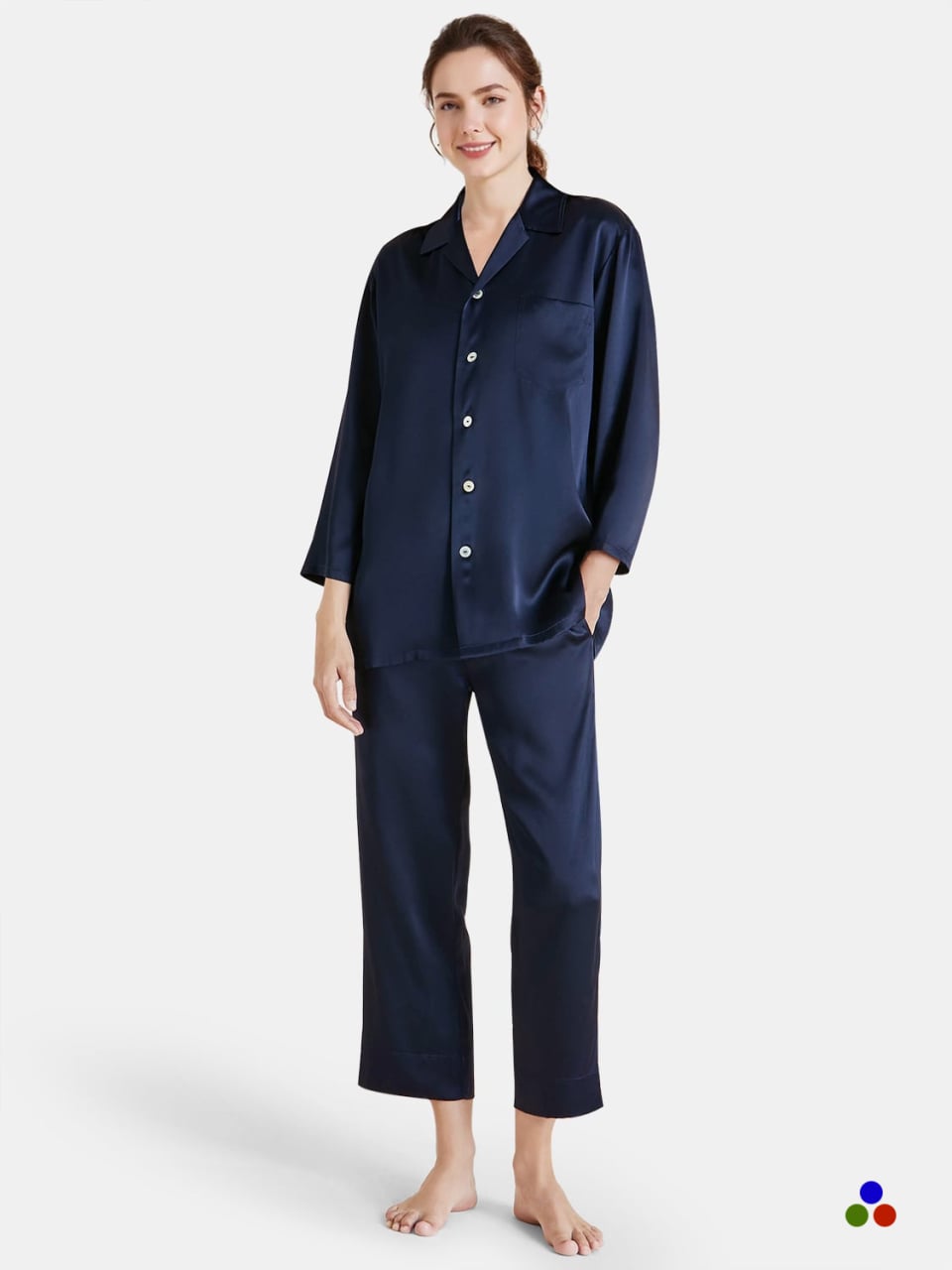 silk pajama set_navy