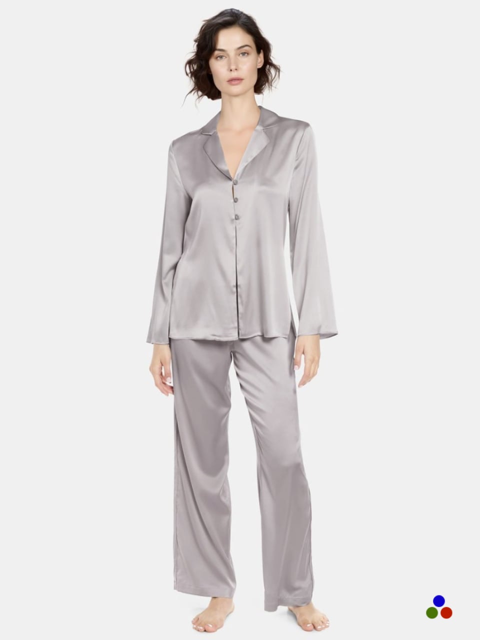 silk pajama set_silver
